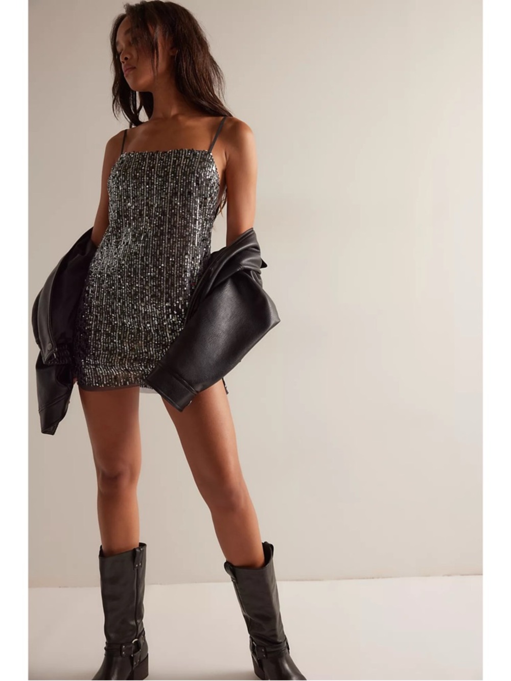 NWT Free People Midnight Kiss Mini Slip Dress
